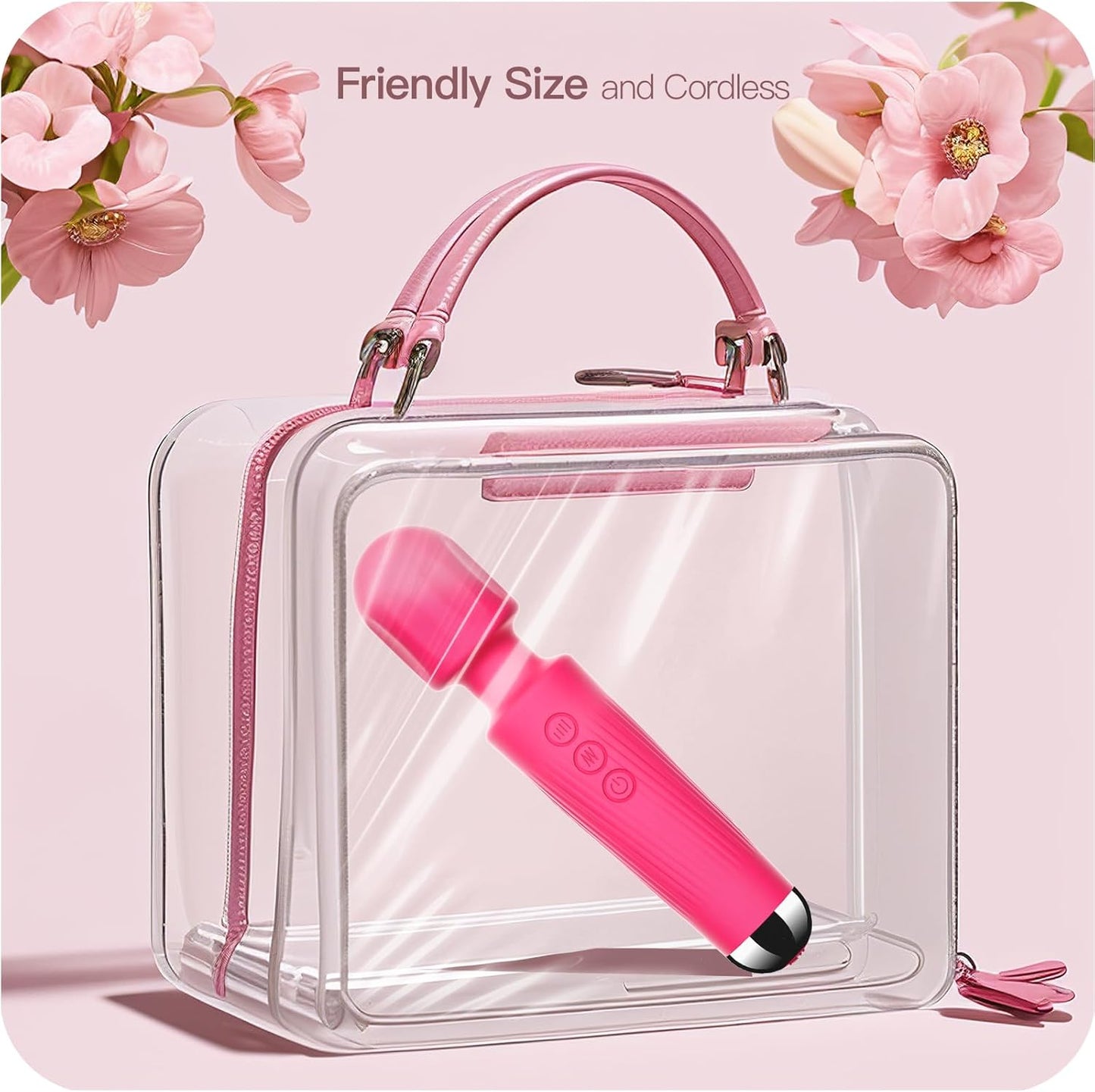 Rechargeable Wand Vibrator with 20 Stimulating Modes & 8 Powerful Speeds - Adult Sex Toys for Couple Waterproof Wands for Adults in Safe Silicone - Quiet Small & Slim Vibrating Magic Wand