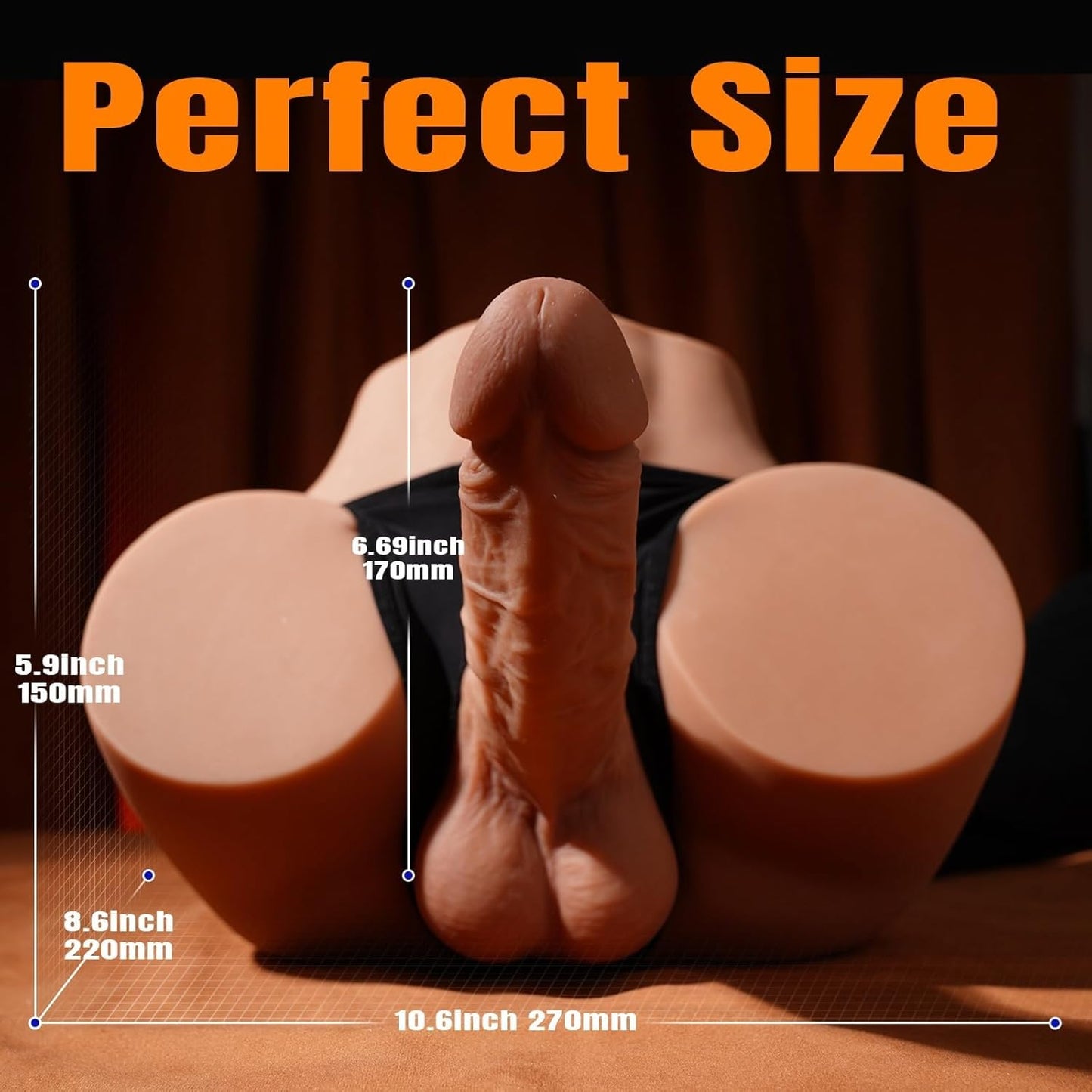 Male Sex Doll for Women with 9.4in Flexible Huge Dildo, 11.7lb Realistic 3D Muscular Male Torso Sex Doll with Tight Anal Butt for Men Gay Couple, Big Penis Female Masturbation Sex Toys for Vagina Play