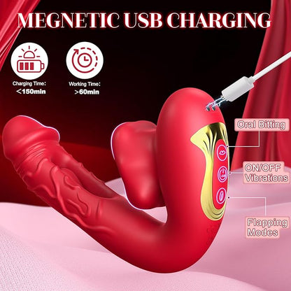 10 Mode Silicone Vibrator Kissing Lip Stimulator Waterproof USB Rechargeable