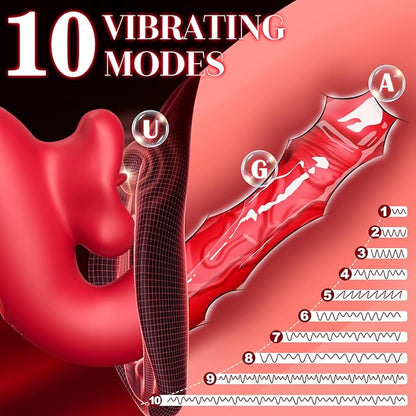 10 Mode Silicone Vibrator Kissing Lip Stimulator Waterproof USB Rechargeable