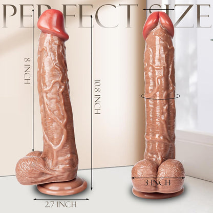 Extra Large Realistic Dildo with Suction Cup Soft Flexible Waterproof 10.8in