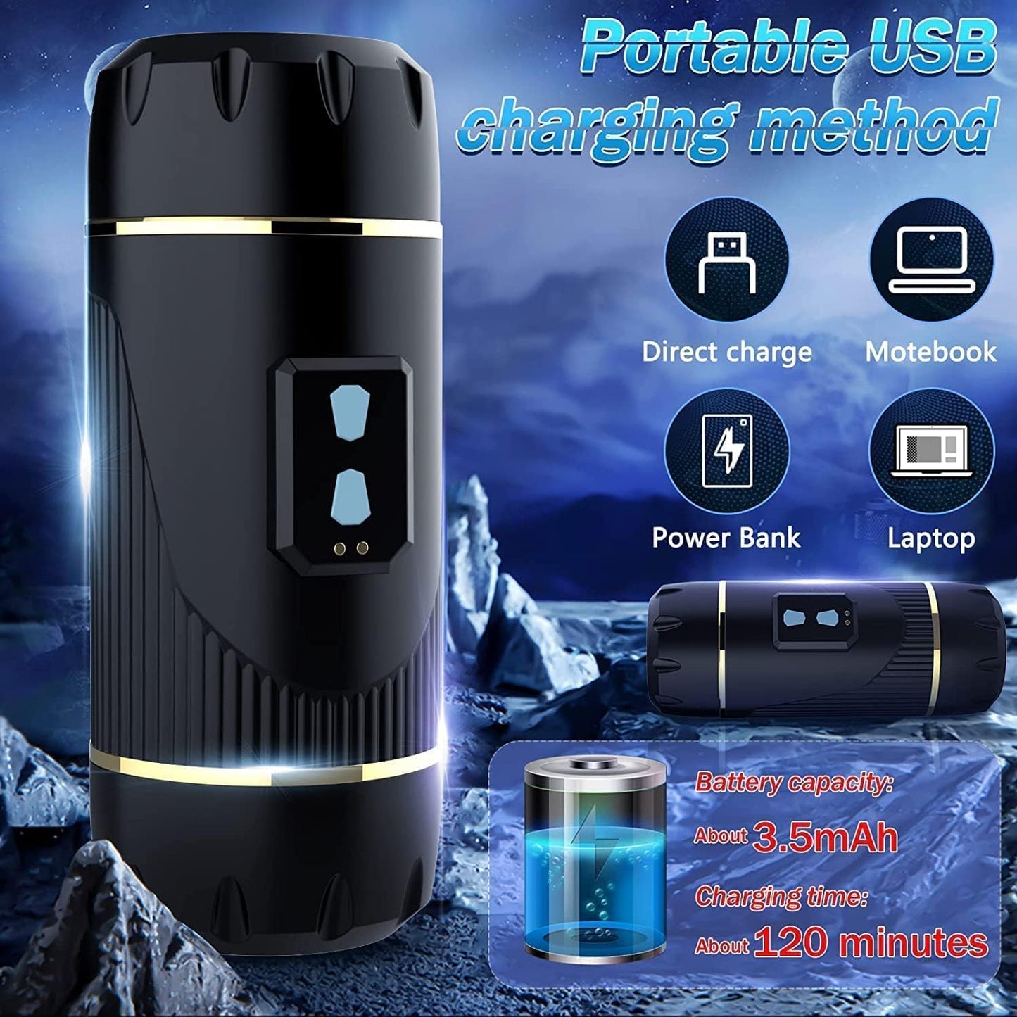 Automatic Male Masturbator Cup USB Rechargeable Vibrating Masturbation Sleeve 10 Modes