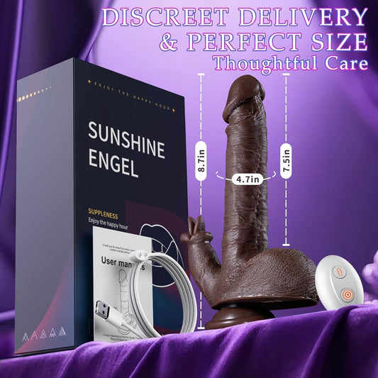 Rechargeable Personal Massager Thrusting Rotating Suction Base 10 Modes Waterproof