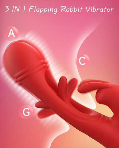 Thrusting Rabbit Vibrator G Spot Sex Toys, Waterproof & Rechargeable Realistic Silicone Dildo Vibrator with 3 Thrusting & 10 Vibrating Modes, Thick Pink Dildo for Women, Clit Stimulator