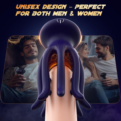 Blue Octopus Vibrator – Waterproof Silicone + ABS, USB Rechargeable, 10 Vibration Modes, Quiet Powerful Unisex Massager