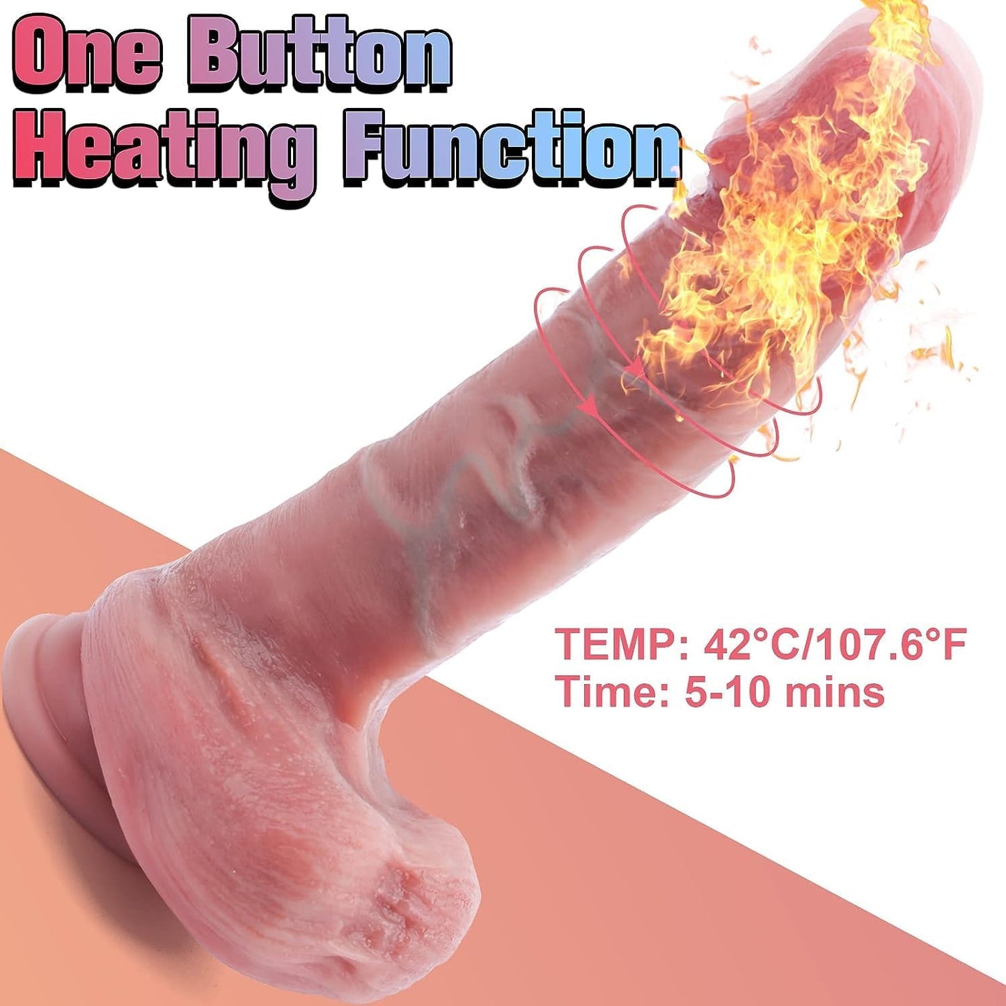Thrusting Dildo Vibrator with Vibrating & Heating, Soft Realistic Silicone Anal Dildos for Clit G-spot Stimulation, Remote Control Dildo with Strong Suction Cup, Adult Sex Toys for Women Couple, 8.5''