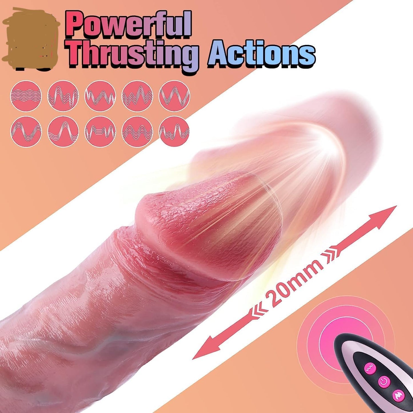 Thrusting Dildo Vibrator with Vibrating & Heating, Soft Realistic Silicone Anal Dildos for Clit G-spot Stimulation, Remote Control Dildo with Strong Suction Cup, Adult Sex Toys for Women Couple, 8.5''