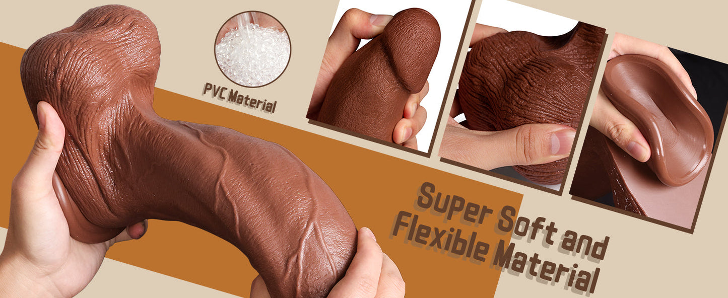 13 inch Huge Dildo for Men Women, 3.1'' Diameter Anal Big Thick Dildos with Strong Suction Cup Adult G-spot Fake Penis with Small Glans for Male Female Adult Toys & Game