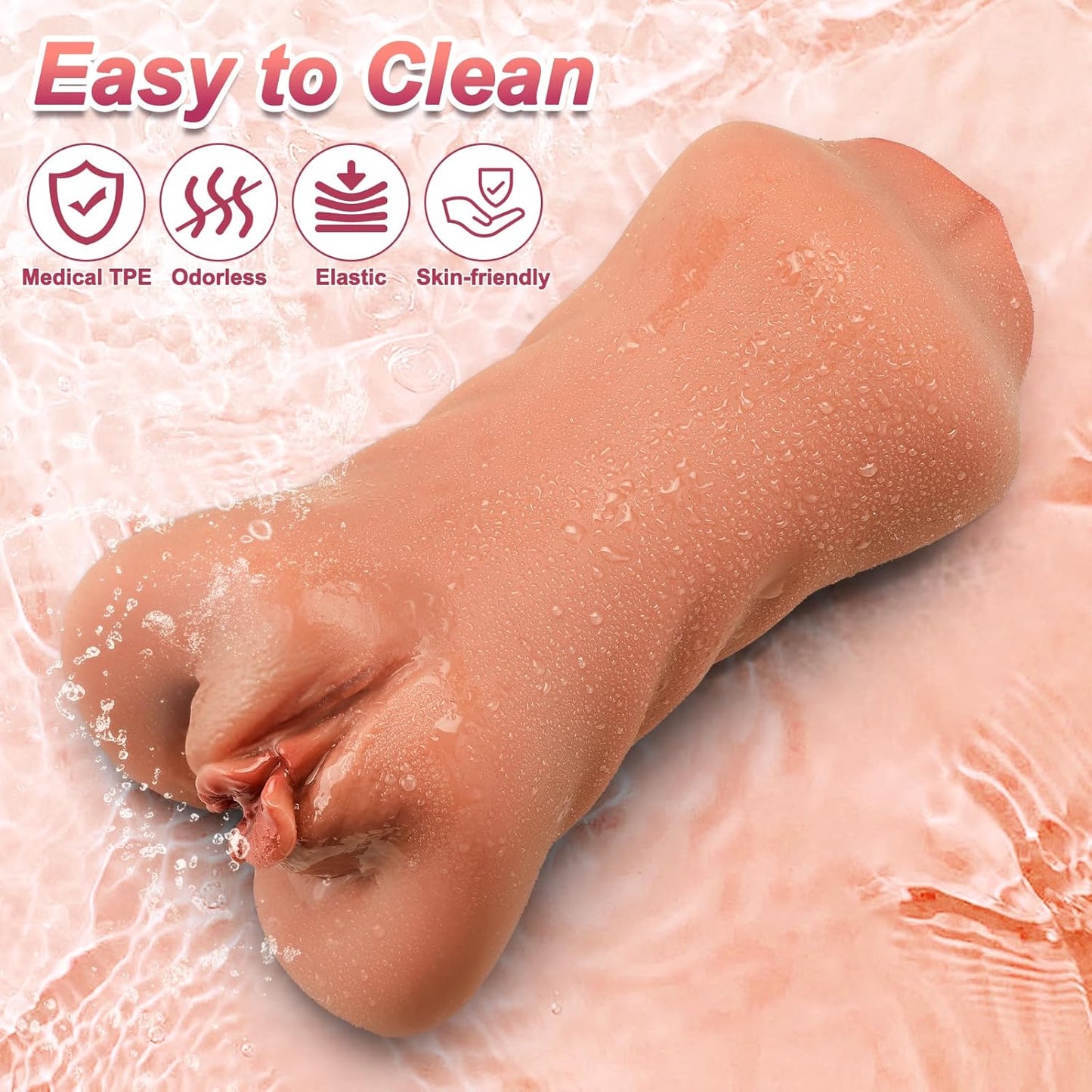 3 in 1 Male Masturbator Realistic Stroker Cup TPE Soft Washable Adult Toy Discreet
