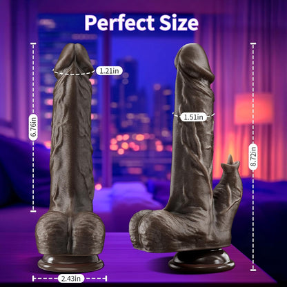 Thrusting Realistic Dildo Sex Toys, Thick Dildo Licking Vibrator with 3 Thrusting & 10 Vibranting & Heating Licking Modes, Realistic Adult Sex Toys with Strong Suction Cup for Women & Couples & Man