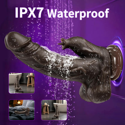 Thrusting Realistic Dildo Sex Toys, Thick Dildo Licking Vibrator with 3 Thrusting & 10 Vibranting & Heating Licking Modes, Realistic Adult Sex Toys with Strong Suction Cup for Women & Couples & Man