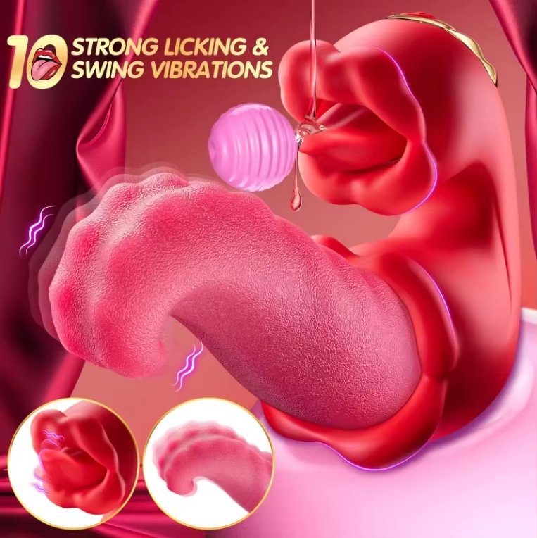3 in 1 Dual Tongue Personal Massager 10 Modes Waterproof USB Rechargeable Silicone