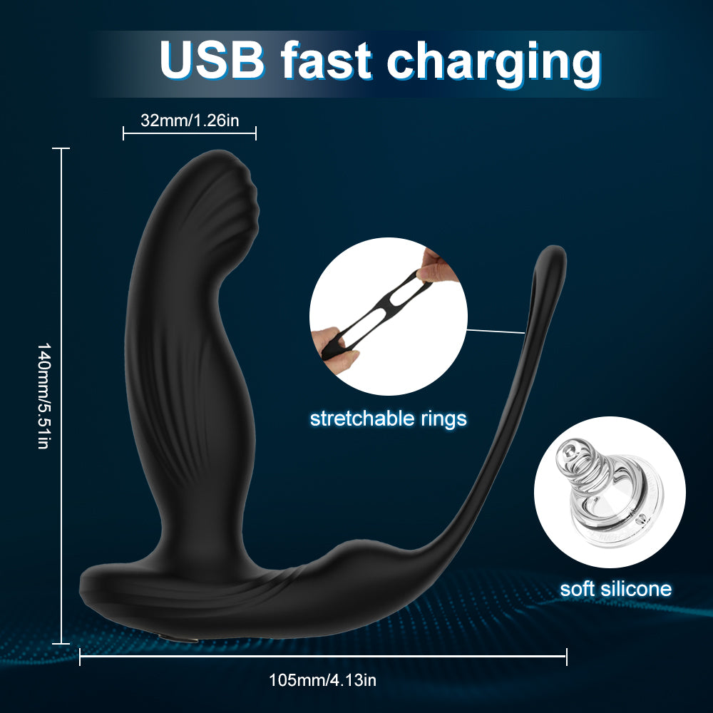 Remote Control Vibrating Butt Plug 10 Modes USB Rechargeable Silicone Waterproof