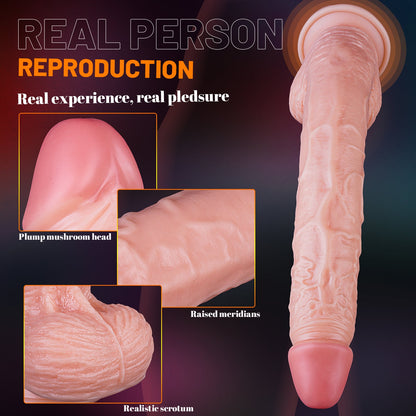 12" Realistic Dildo with Suction Cup Base | Soft Silicone Feel | Easy Clean Adult Toy