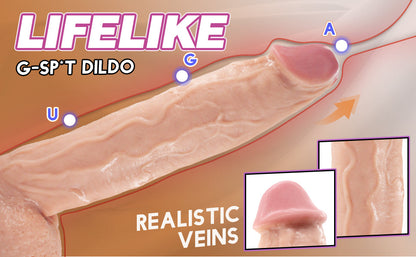 12" Large PVC Dildo Intimate Massager Strong Suction Base 9.45" Insertable 900g