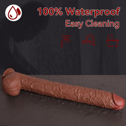 17 Inch Huge Thick Dildo, Realistic Big Dildo with Full Shaped Balls, Dual Density Silicone Dildos with Suction Cup and Soft Flexible Shaft, Monster Dildo G Spot Penis Adult Sex Toys for Women