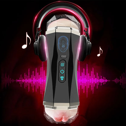 Rechargeable Male Masturbator Cup 8 Vibration Modes USB Waterproof Stroker Voice Sound