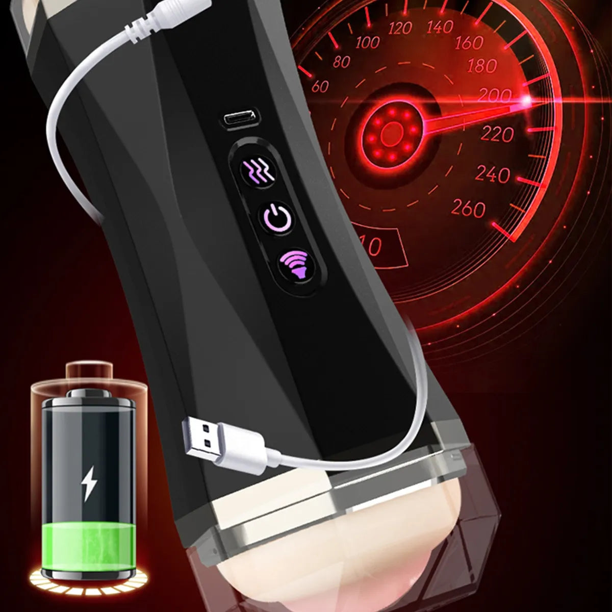 Rechargeable Male Masturbator Cup 8 Vibration Modes USB Waterproof Stroker Voice Sound