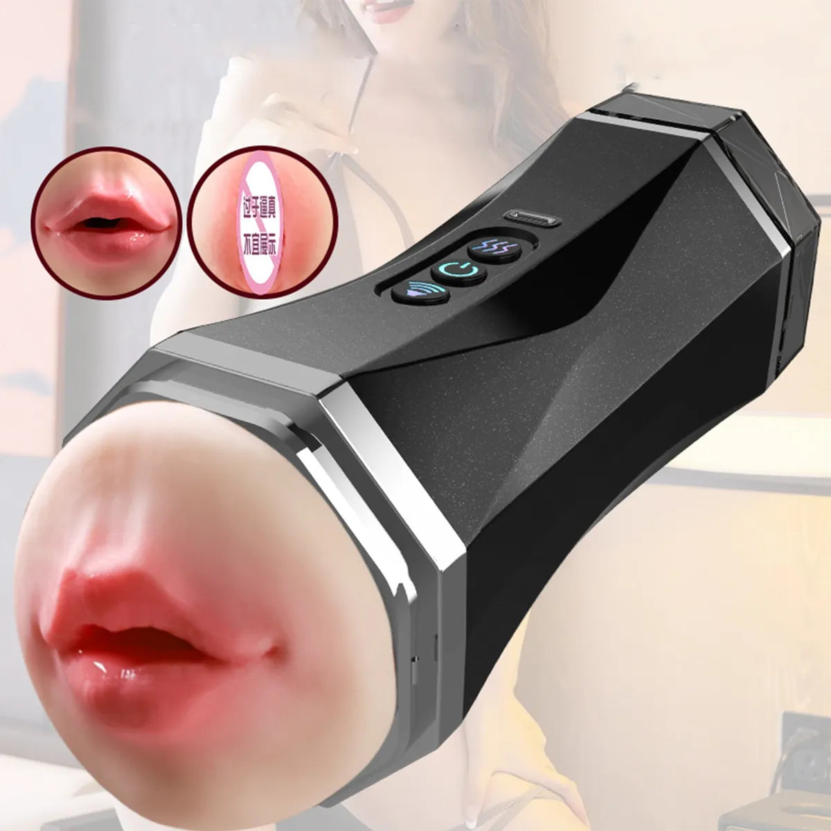 Rechargeable Male Masturbator Cup 8 Vibration Modes USB Waterproof Stroker Voice Sound