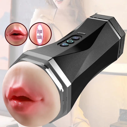Rechargeable Male Masturbator Cup 8 Vibration Modes USB Waterproof Stroker Voice Sound