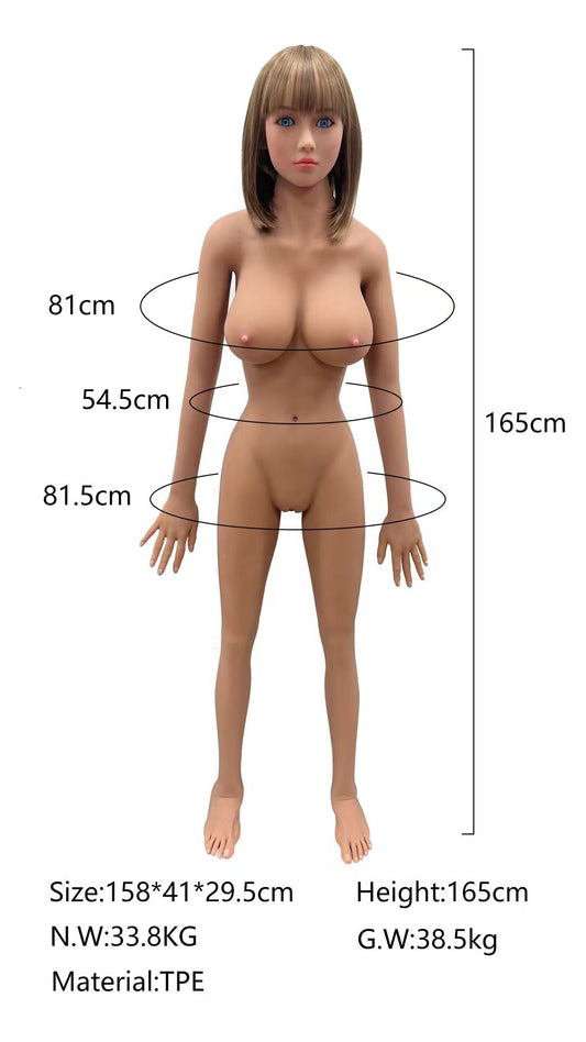 Realistic Full Body TPE Sex Doll 165cm – Life Size Soft Skin Feel Love Doll 33.8kg Female Model