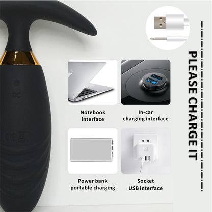 Anal Plug Anal Vibrators 10 Vibration Modes with 10M Remote Control, Waterproof Silicone Butt Plug Sex Toy Anal Vibrator Prostate Massagers, Anal Sex Toys for Men Women Couples
