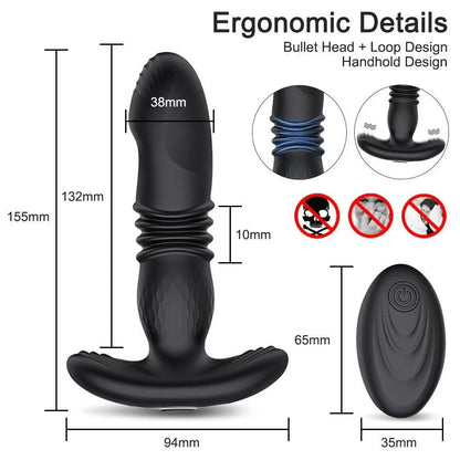 Prostate Massager Anal Vibrator, Prostate Vibratar for Men | Anal Plug - Perineum Stimulator, Male Sex Toy Butt Plug with 20 Vibrating Modes, Remote Control Adult Sex Toys for Men Women Couple