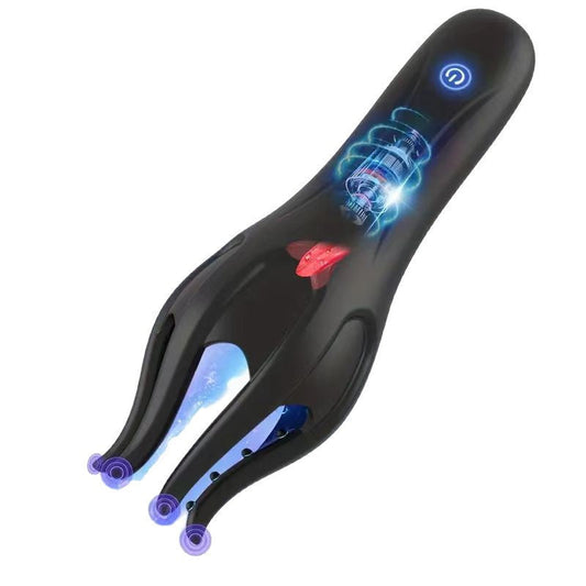 Rechargeable Male Vibrating Sleeve Massager 10 Modes Waterproof USB Portable Stimulator
