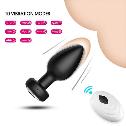 Remote Control Vibrating Butt Plug 10 Modes | Wireless Anal Massager, USB Rechargeable Body-Safe Silicone, Waterproof Quiet, Discreet Anal Sex Toy for Men & Women Adult