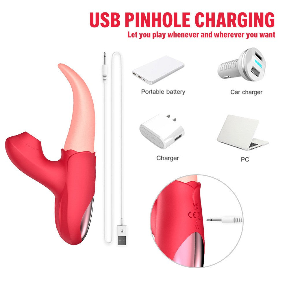 2 in 1 Dual Stimulation Vibrator G Spot & Clitoral Massager 20 Modes USB Recharge