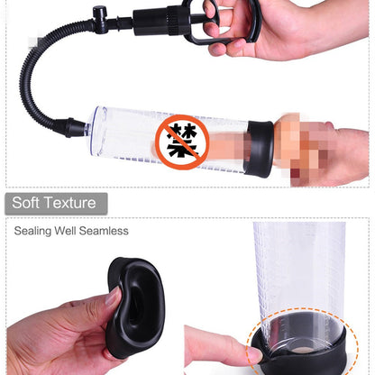 Strong Suction Men's Booster Vacuum Enhancement Pump with High Seal for Men to be a Bigger Men, Enlargement Device Bigger Vacuum Air Pump Extender Device Muscle Strength