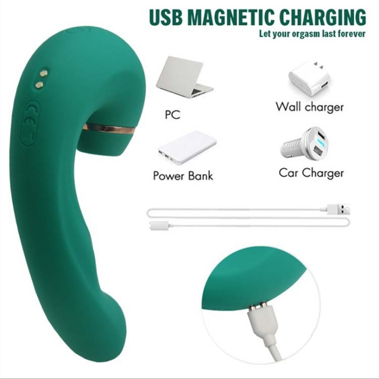 3 in 1 Rechargeable Personal Massager with Suction, Pulsing & Vibration, 5 Suction Modes 5 Pulsing Speeds 10 Frequencies, Waterproof Silicone, Magnetic USB Charging, Discreet Packaging