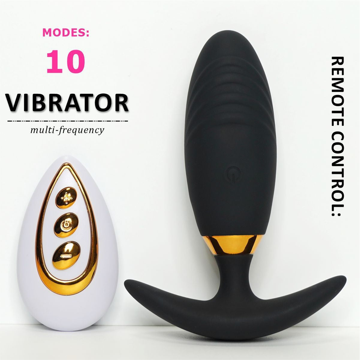 Anal Plug Anal Vibrators 10 Vibration Modes with 10M Remote Control, Waterproof Silicone Butt Plug Sex Toy Anal Vibrator Prostate Massagers, Anal Sex Toys for Men Women Couples