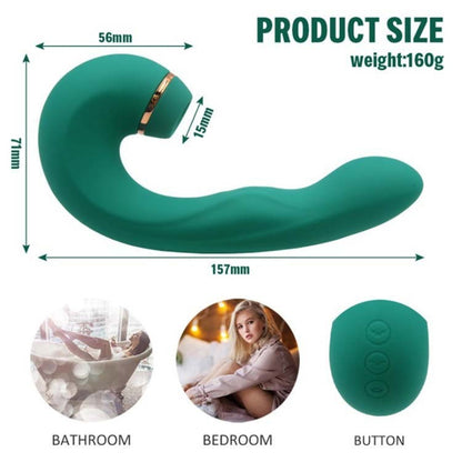 3 in 1 Rechargeable Personal Massager with Suction, Pulsing & Vibration, 5 Suction Modes 5 Pulsing Speeds 10 Frequencies, Waterproof Silicone, Magnetic USB Charging, Discreet Packaging