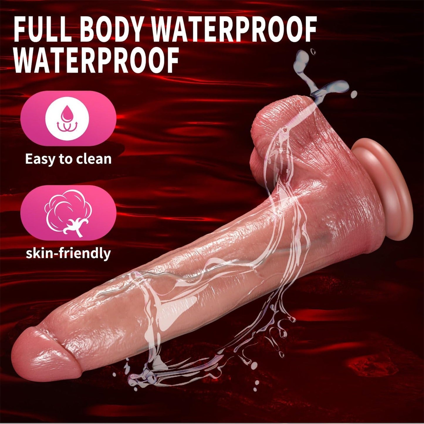 Realistic Vibrating Dildo Suction Cup Remote Control Warming 42°C USB Rechargeable