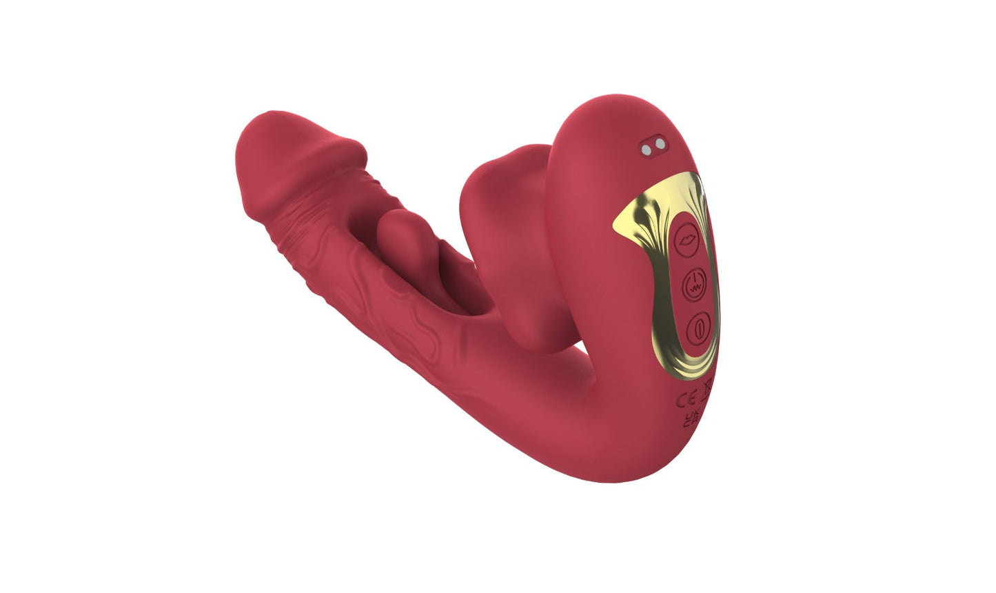 10 Mode Silicone Vibrator Kissing Lip Stimulator Waterproof USB Rechargeable