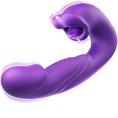 3 in 1 Rechargeable Personal Massager Suction Thrust Vibration Waterproof Purple