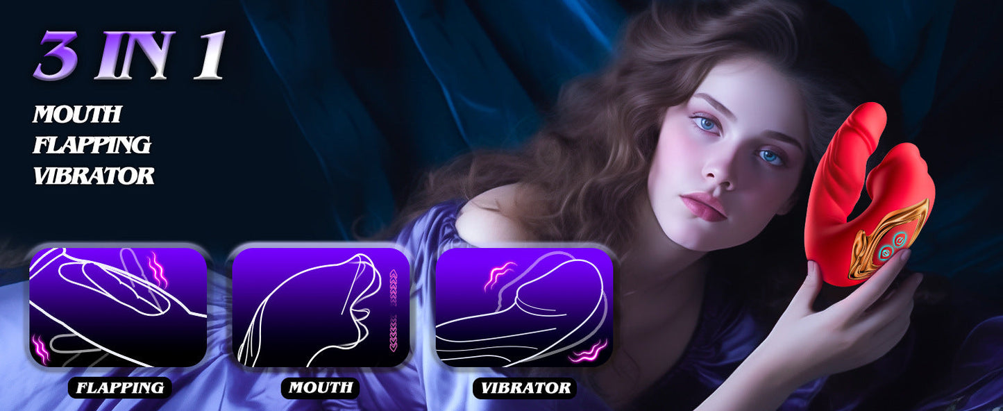 3 in 1 Rechargeable Personal Massager Suction Thrust Vibration Waterproof Purple