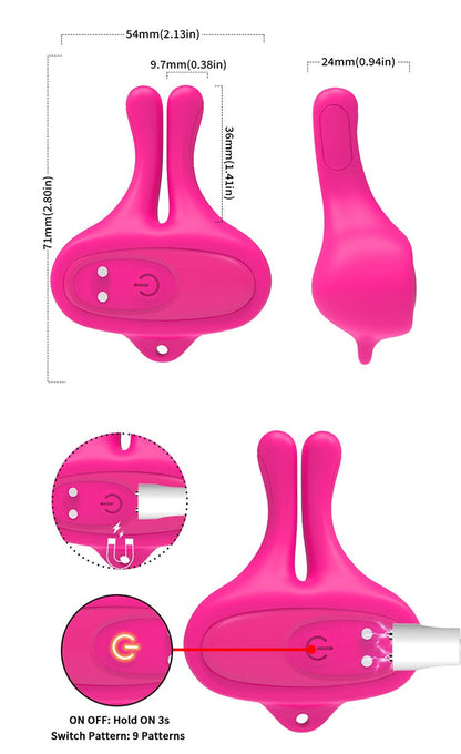 Remote Control Vibrating Nipple Clamps 10 Modes - Wireless Adjustable Adult Toy, Discreet Stimulator for Couples or Solo Use, Vibrating Breast Nipple Pleasure Device - Purple