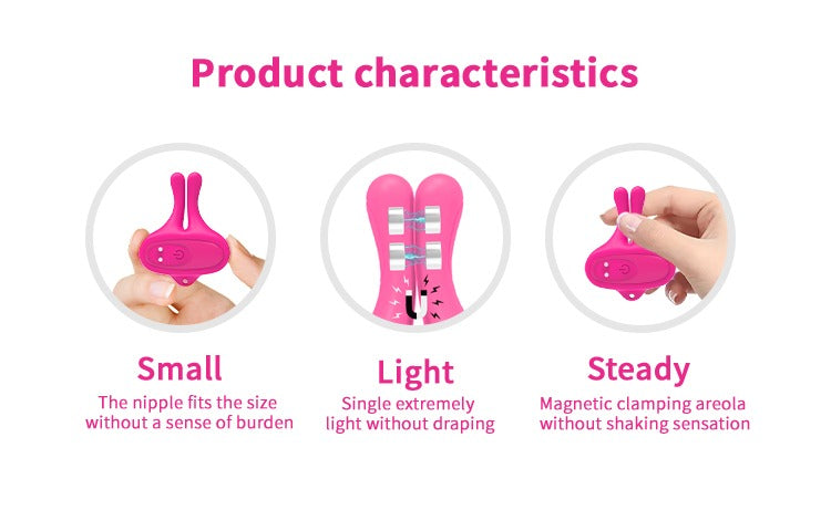 Remote Control Vibrating Nipple Clamps 10 Modes - Wireless Adjustable Adult Toy, Discreet Stimulator for Couples or Solo Use, Vibrating Breast Nipple Pleasure Device - Purple