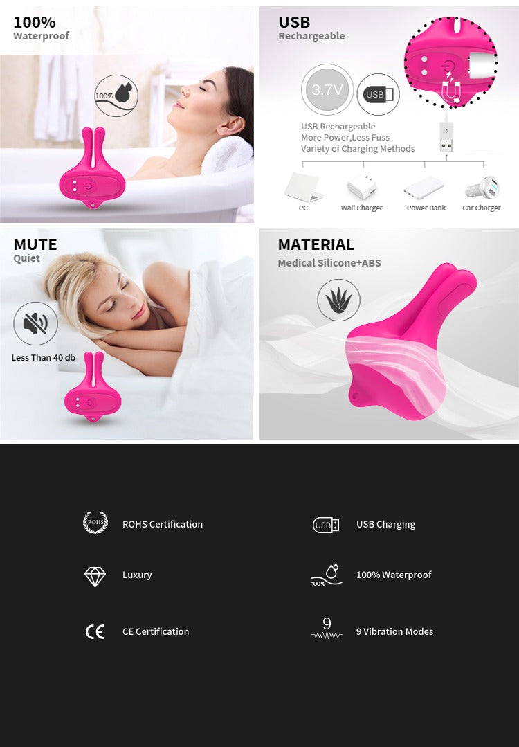 Remote Control Vibrating Nipple Clamps 10 Modes - Wireless Adjustable Adult Toy, Discreet Stimulator for Couples or Solo Use, Vibrating Breast Nipple Pleasure Device - Purple