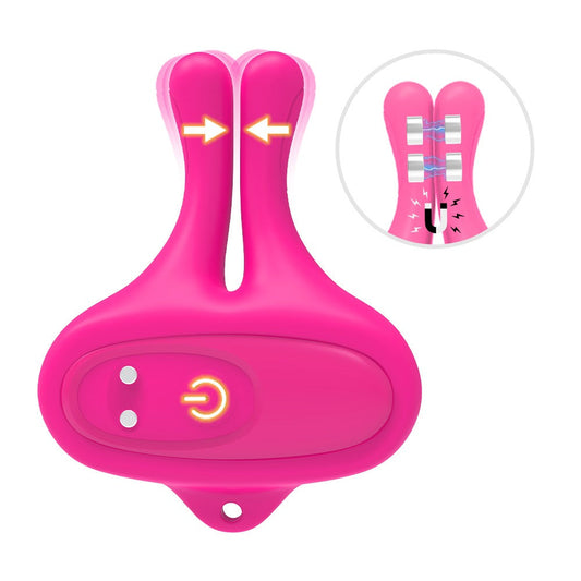 Rechargeable Nipple Vibrator Clamp Massager 9 Modes Waterproof Quiet Pink