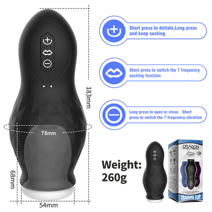 Automatic Sucking Male Sex Toys for Men – Masturbator Ultra Automatic Male Masturbator 7 Vibration & 7 Sucking Modes Realistic 3D Internal Texture for Penis Stimulation Massager with Suction Base