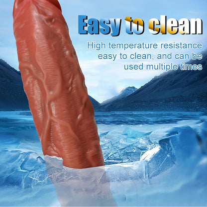 11 Inch Big Thick Brown Dildo, Realistic Huge Anal Dildo Adult Sex Toys Dual Density Silicone Dildos with Real Skin Strong Suction Cup for G Spot Oralsex Prostata, Massive Wide for Men Women Gay