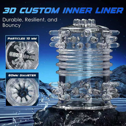 Rechargeable Male Personal Massager Cup Thrusting Rotating 7 Modes Suction Base