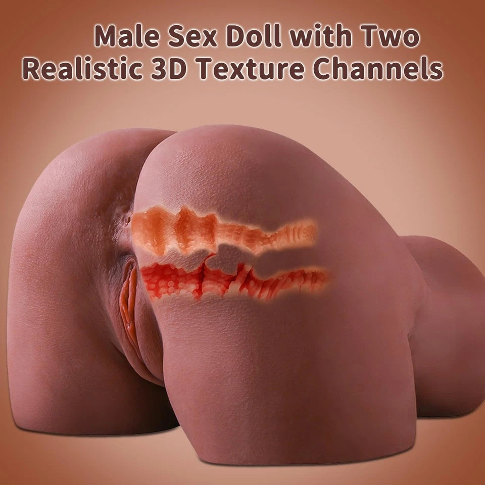 Sex Doll Pocket Pussies for Men Male Masturbator Realistic Adult Sex Toys for Men, Flesh 24LB Stroker Ass 3D Soft Butt Light with Vagina and Anal Channel for Several Sex Positions