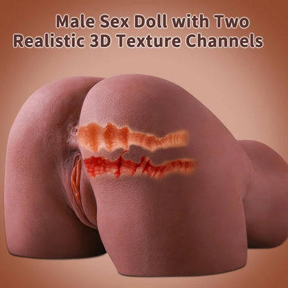 Sex Doll Pocket Pussies for Men Male Masturbator Realistic Adult Sex Toys for Men, Flesh 24LB Stroker Ass 3D Soft Butt Light with Vagina and Anal Channel for Several Sex Positions