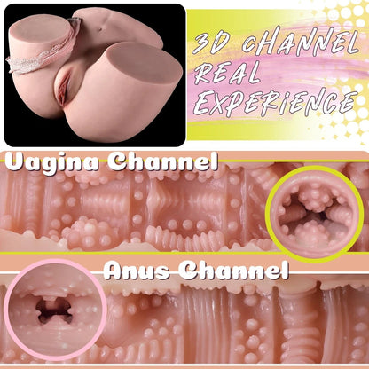Sex Doll Pocket Pussies for Men Male Masturbator Realistic Adult Sex Toys for Men, Flesh 33LB Stroker Ass 3D Soft Butt Light with Vagina and Anal Channel for Several Sex Positions