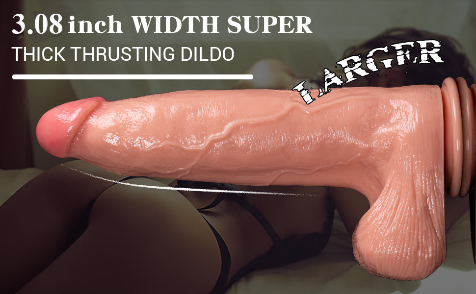 13 Inch Extra Thick Realistic Dildo with Strong Suction Cup Base, Large Adult Toy for Hands-Free Use, 9.88 Inch Insertable Length, Heavyweight 1500g Design, Flesh Tone