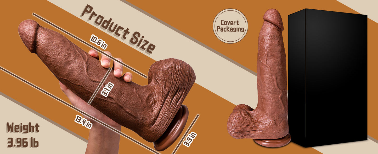 13 inch Huge Dildo for Men Women, 3.1'' Diameter Anal Big Thick Dildos with Strong Suction Cup Adult G-spot Fake Penis with Small Glans for Male Female Adult Toys & Game